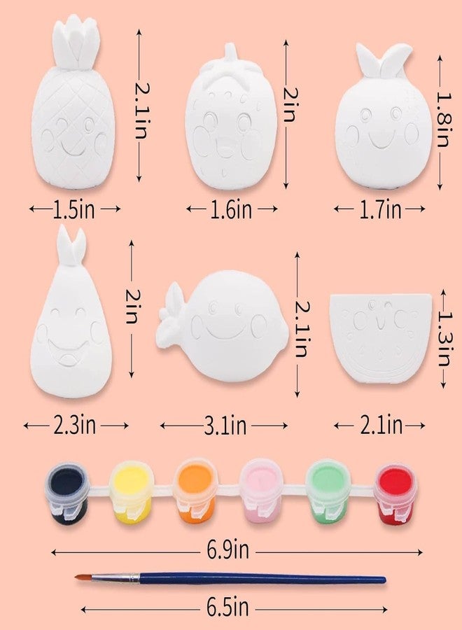 Funto Paint Your Own Fruits Painting Kit, 13 PCS Crafts Set for Kids, STEAM Project Creative Activity DIY Toys with 6 Figurines, 6 Paint Pots, 1 Brush - Image 4